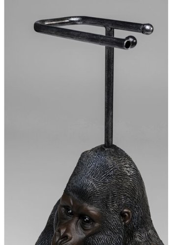 KARE DESIGN Sitting Monkey Gorilla toiletpapirholder - brun/sort polyresin (H:51)