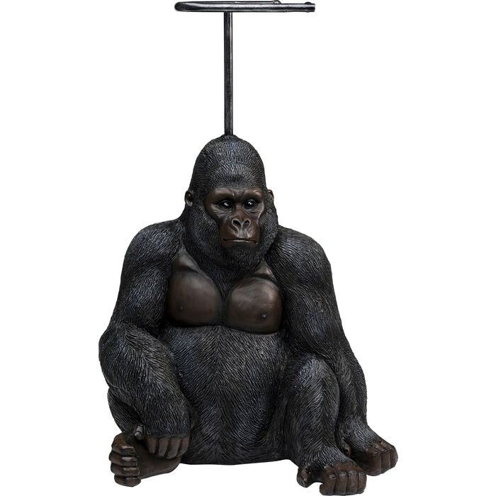 KARE DESIGN Sitting Monkey Gorilla toiletpapirholder - brun/sort polyresin (H:51)