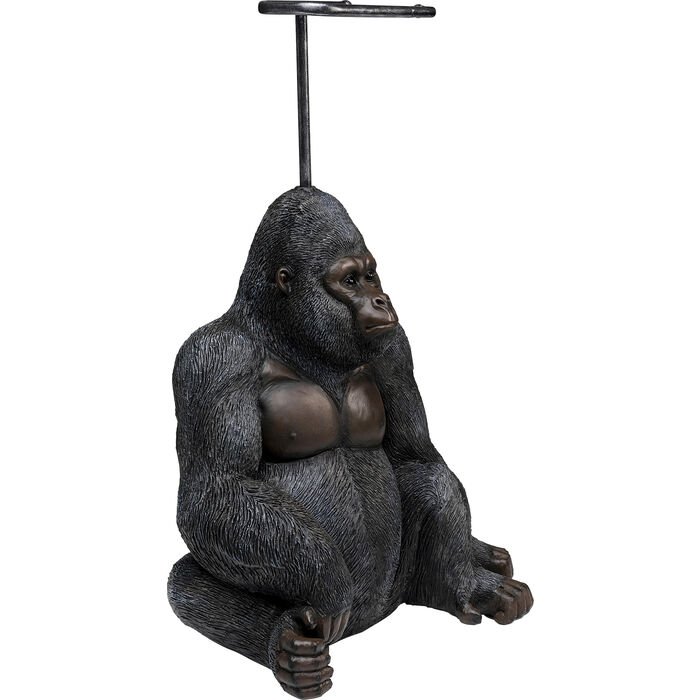 KARE DESIGN Sitting Monkey Gorilla toiletpapirholder - brun/sort polyresin (H:51)