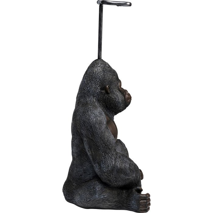 KARE DESIGN Sitting Monkey Gorilla toiletpapirholder - brun/sort polyresin (H:51)