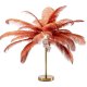 KARE DESIGN Feather Palm bordlampe - rustrd strudsefjer og messing stl