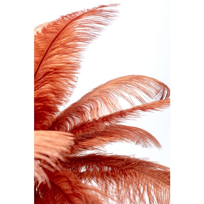 KARE DESIGN Feather Palm bordlampe - rustrd strudsefjer og messing stl