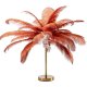 KARE DESIGN Feather Palm bordlampe - rustrd strudsefjer og messing stl