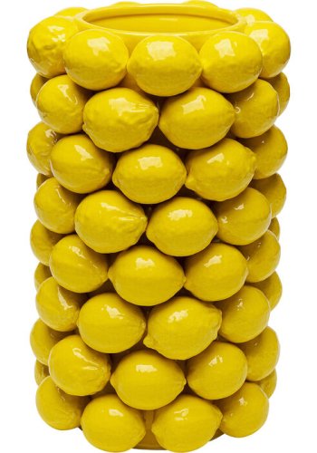 KARE DESIGN Lemon Juice vase, cylinder - gul porceln (H:43cm)