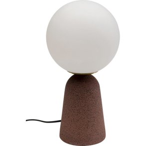 KARE DESIGN Bollie bordlampe - klar glas og rd beton cement