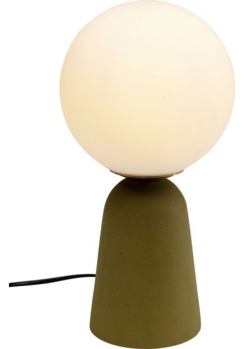 KARE DESIGN Bollie bordlampe - klar glas og grn beton cement