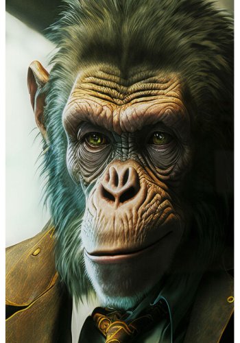 KARE DESIGN Drinking Monkey glasbillede, kvadratisk - multifarvet lamineret glas (100x100)