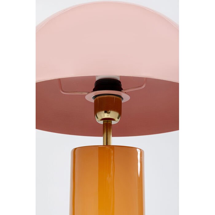 KARE DESIGN Josy bordlampe - lyserd og okkergul emalje stl