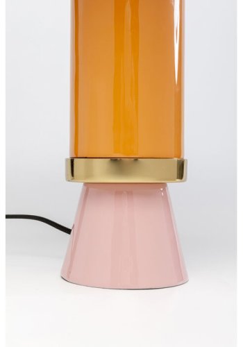 KARE DESIGN Josy bordlampe - lyserd og okkergul emalje stl