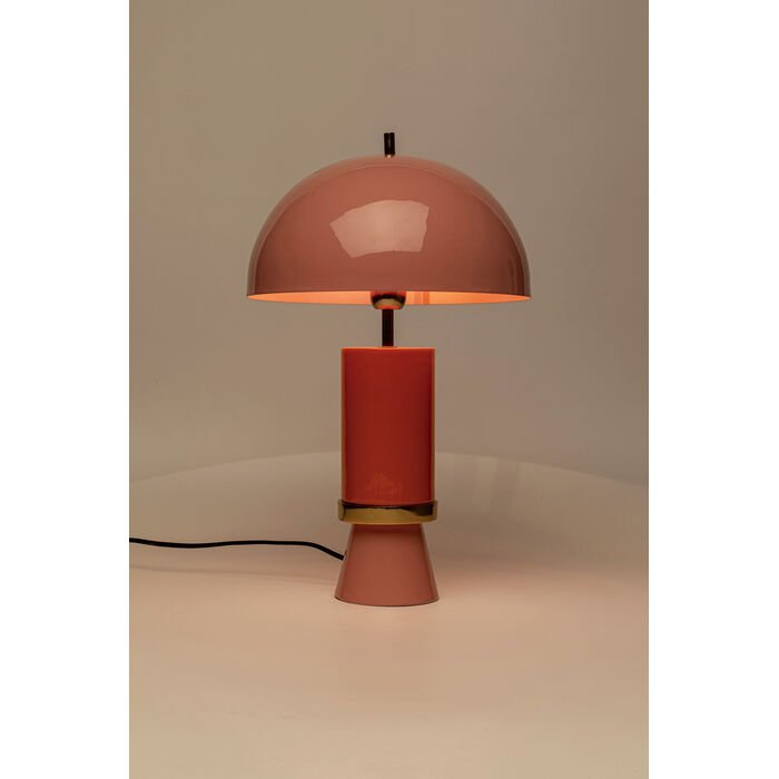 KARE DESIGN Josy bordlampe - lyserd og okkergul emalje stl