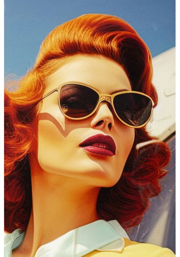 KARE DESIGN Jetset Lean Lady billede, m. LED lys og ramme - multifarvet akryl (120x80)