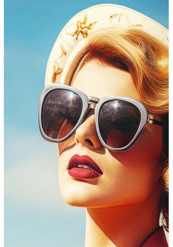 KARE DESIGN Jetset Pose Lady billede, m. LED lys og ramme - multifarvet akryl (120x80)