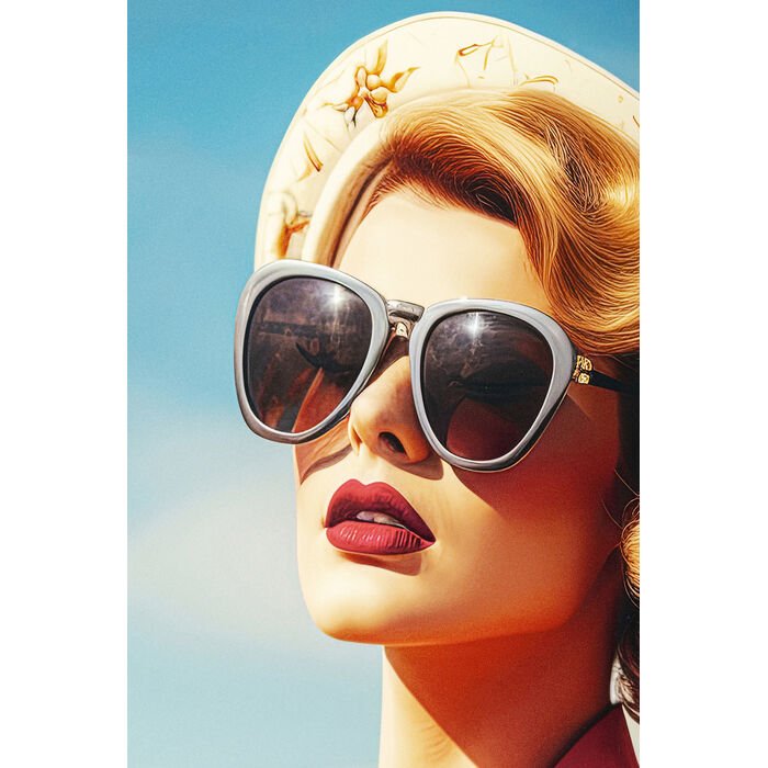 KARE DESIGN Jetset Pose Lady billede, m. LED lys og ramme - multifarvet akryl (120x80)