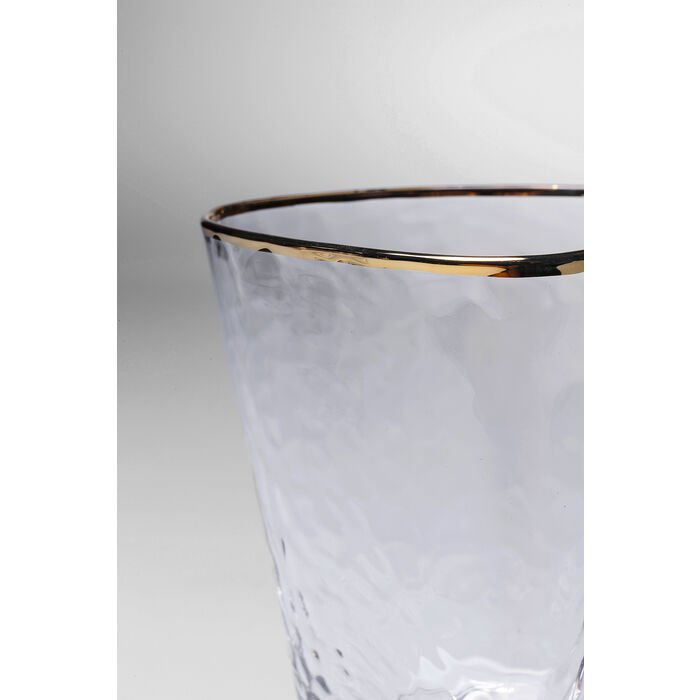 KARE DESIGN Hommage rdvinsglas, m. struktur og guldkant, hndlavet - klar glas (H:23,5)