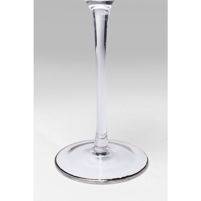KARE DESIGN Hommage champagneglas, m. struktur og guldkant, hndlavet - klar glas (H:26)
