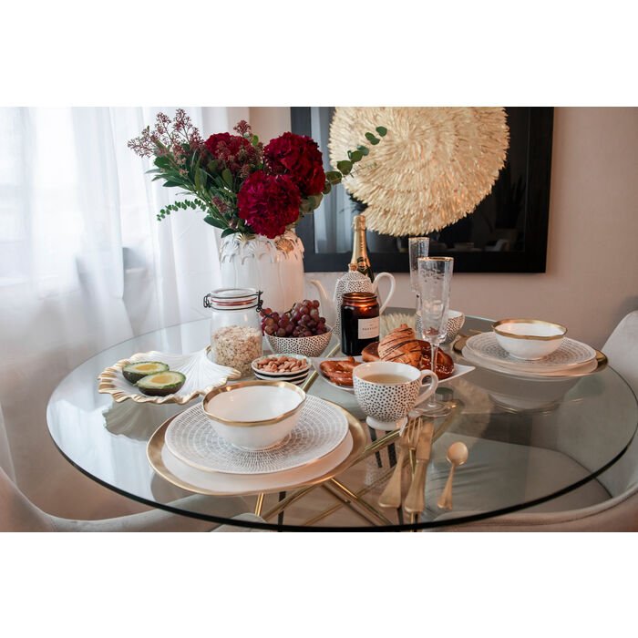 KARE DESIGN Hommage champagneglas, m. struktur og guldkant, hndlavet - klar glas (H:26)