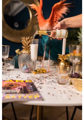 KARE DESIGN Hommage champagneglas, m. struktur og guldkant, hndlavet - klar glas (H:26)