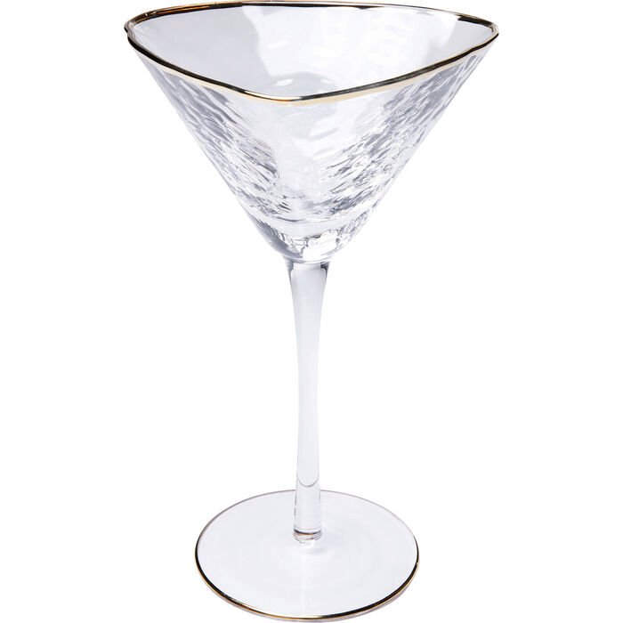 KARE DESIGN Hommage cocktailglas, m. struktur og guldkant, hndlavet - klar glas (H:20)
