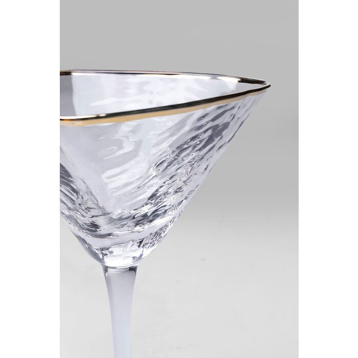 KARE DESIGN Hommage cocktailglas, m. struktur og guldkant, hndlavet - klar glas (H:20)