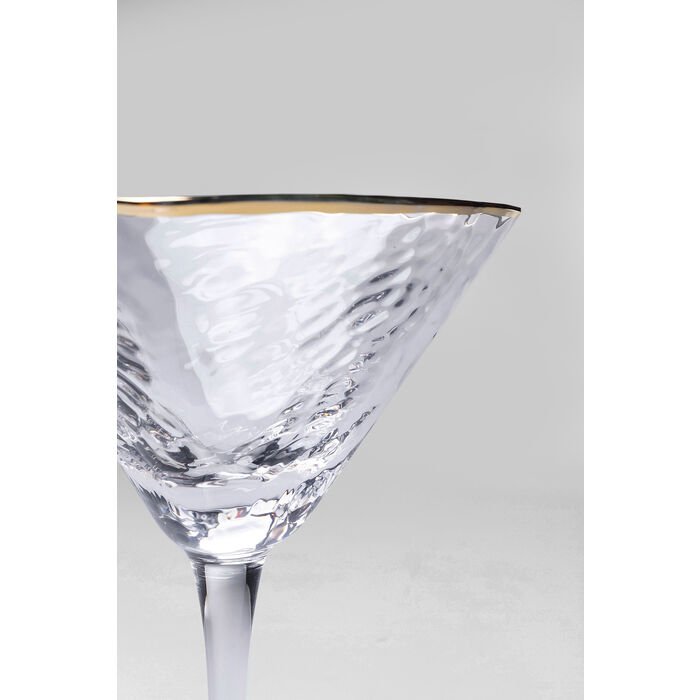 KARE DESIGN Hommage cocktailglas, m. struktur og guldkant, hndlavet - klar glas (H:20)