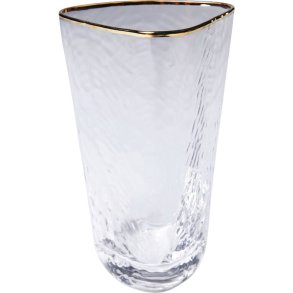 KARE DESIGN Hommage vandglas, m. struktur og guldkant, hndlavet - klar glas (H:14,3)