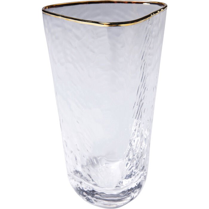 KARE DESIGN Hommage vandglas, m. struktur og guldkant, hndlavet - klar glas (H:14,3)
