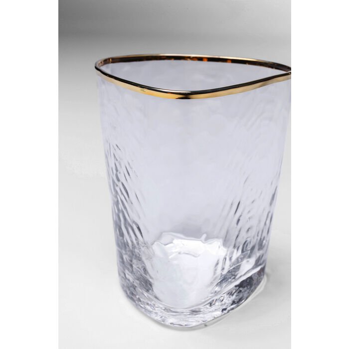 KARE DESIGN Hommage vandglas, m. struktur og guldkant, hndlavet - klar glas (H:10,4)