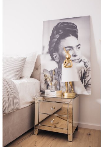 KARE DESIGN Animal Rabbit bordlampe, rund - hvid hr og guld polyresin/stl (H:68,2)