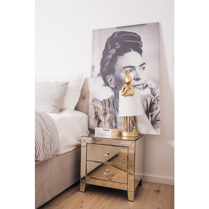 KARE DESIGN Animal Rabbit bordlampe, rund - hvid hr og guld polyresin/stl (H:68,2)