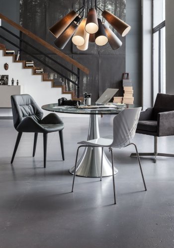 KARE DESIGN Grande Possibilita spisebord - klart glas/slv aluminium, ovalt (180x120)