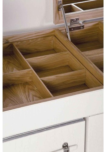 KARE DESIGN Diva Croco White Makeup Bord - hvid lderlook, m. stol, 6 skuffer, spejl og +10 rum