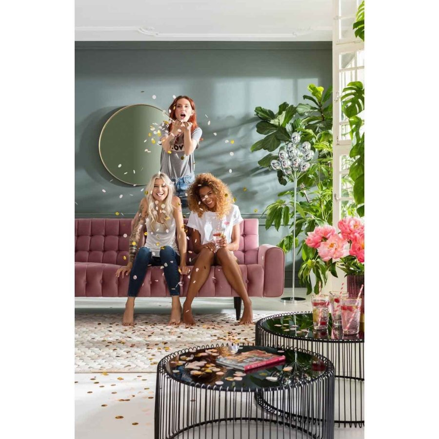 KARE DESIGN Wire Black sofabord - klart glas/sort stl, rundt (2/st)