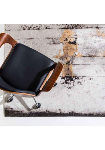 KARE DESIGN Patron Walnut kontorstol - sort polyester/valnddebrunt finér, m. armln og hjul