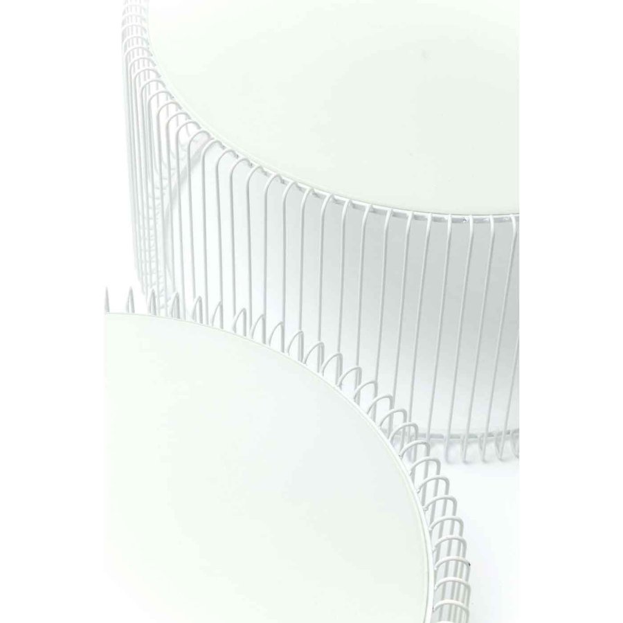 KARE DESIGN Wire White sofabord - hvidt glas/stl, rundt (2/st)