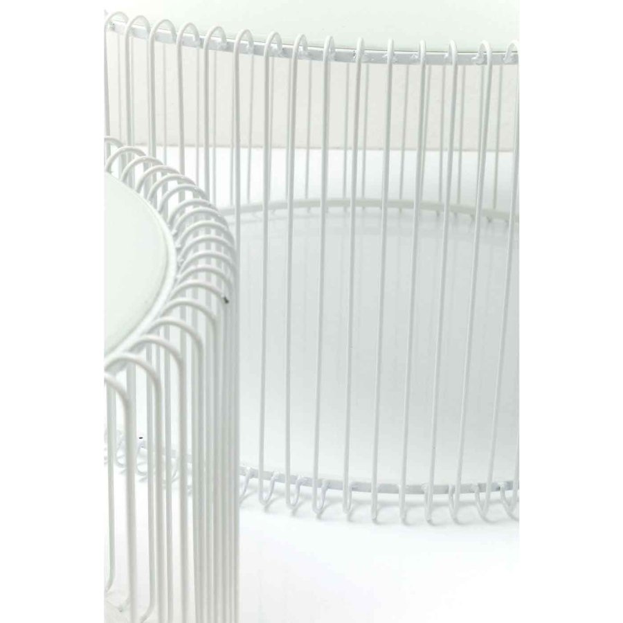 KARE DESIGN Wire White sofabord - hvidt glas/stl, rundt (2/st)