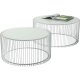 KARE DESIGN Wire White sofabord - hvidt glas/stl, rundt (2/st)