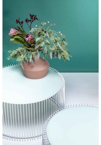 KARE DESIGN Wire White sofabord - hvidt glas/stl, rundt (2/st)