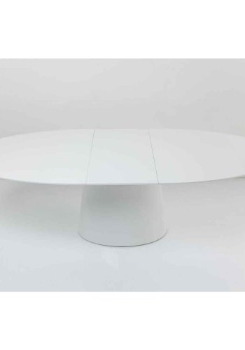 KARE DESIGN Extension Benvenuto ovalt spisebord - hvid hjglans tr, m. butterflyplade (200(50)x110)