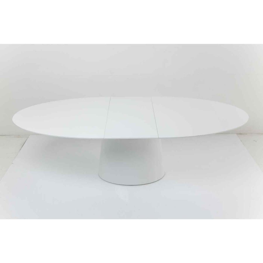 KARE DESIGN Extension Benvenuto ovalt spisebord - hvid hjglans tr, m. butterflyplade (200(50)x110)