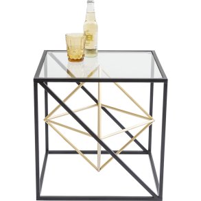 KARE DESIGN Prisma sidebord - klart glas/guld stl, kvadratisk (45x45)