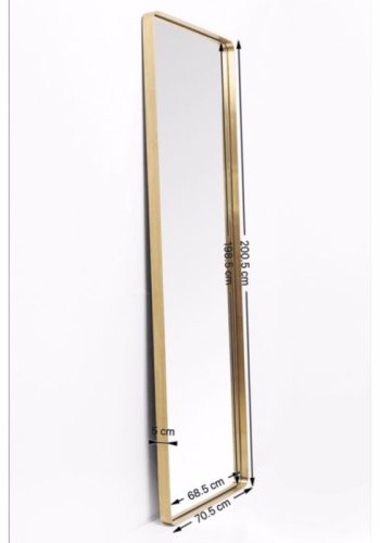 KARE DESIGN Curve Rectangular Brass spejl - spejlglas og messingbelagt ramme, firkantet (200x70)