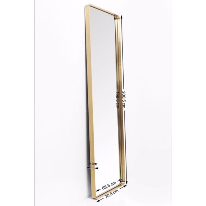 KARE DESIGN Curve Rectangular Brass spejl - spejlglas og messingbelagt ramme, firkantet (200x70)