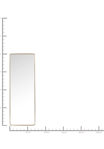 KARE DESIGN Curve Rectangular Brass spejl - spejlglas og messingbelagt ramme, firkantet (200x70)