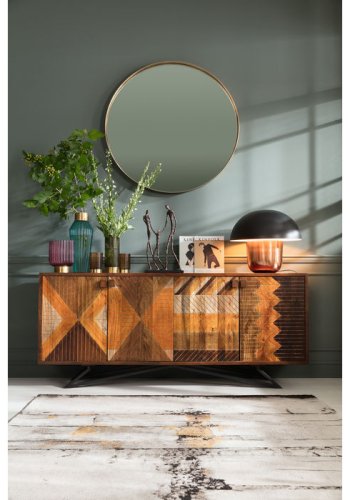 KARE DESIGN Curve Round spejl - spejlglas og messingbelagt ramme, rund ( 100)