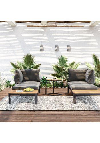 KARE DESIGN Recamiere Happy Day Right chaiselong - aluminium, WPC og polyester (166x66)