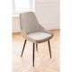 KARE DESIGN East Side spisebordsstol - skinnende sandfarvet stof og sort pulverlakeret stl