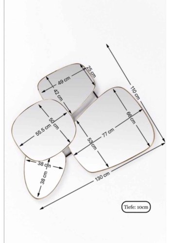 KARE DESIGN Shapes spejl - spejlglas og stl, asymmetrisk (130x105)