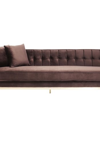 KARE DESIGN Loft Brown 3-personers sofa - brunt stof/messing stl, m. armln