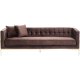KARE DESIGN Loft Brown 3-personers sofa - brunt stof/messing stl, m. armln