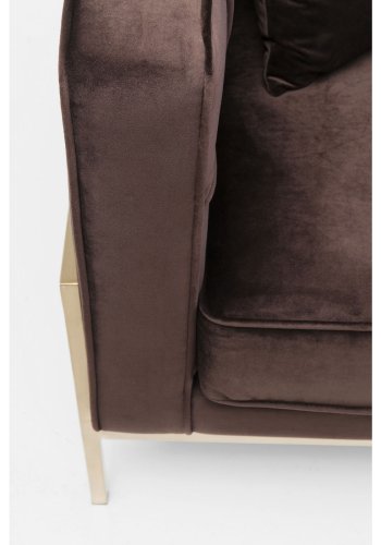 KARE DESIGN Loft Brown 3-personers sofa - brunt stof/messing stl, m. armln